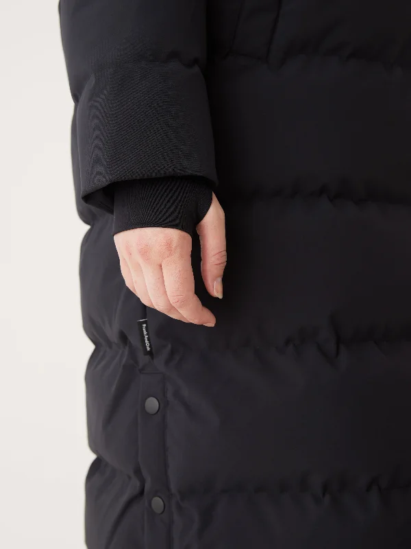 The Highland Long Puffer Coat in Black