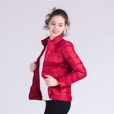 Ftlzz New Autumn Winter Women Ultra Light White Duck Down Jackets Candy Color Slim Short Design Warm Down Coats