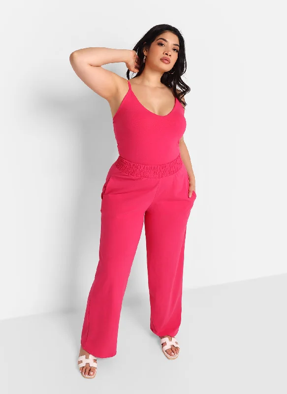 Essential Wide Leg Pants W. Pockets - Fuchsia