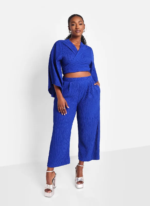 Kennedy Textured Cropped Wide Leg Pant