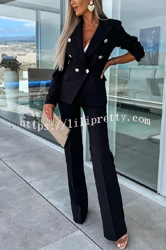 lapel-button-pocket-long-sleeve-blazer-elastic-waist-pants-suit