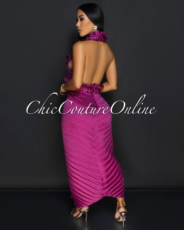 mayana-purple-pleated-halter-skirt-set