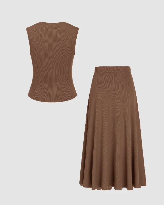 rib-round-neck-solid-tank-top-mid-waist-ruffle-midi-skirt-in-brown