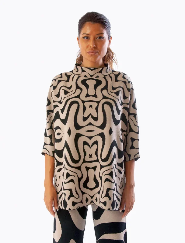 Boho Rumba Tunic - Black/Taupe