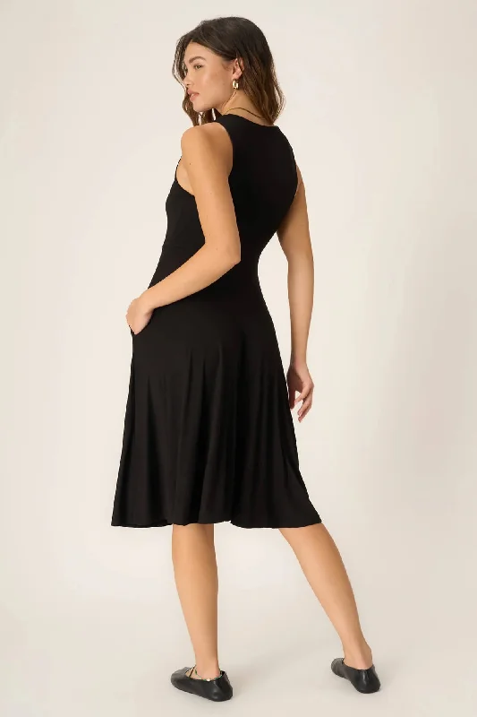 Dance With Me Volume Tank Dress in Black