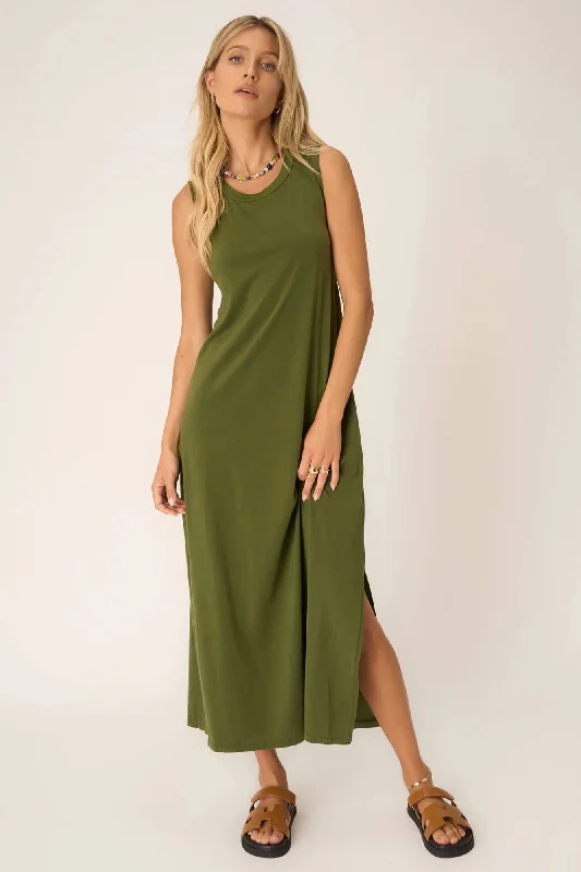 Darla Twist Back Washed Tank Dress in DW Sea Kelp