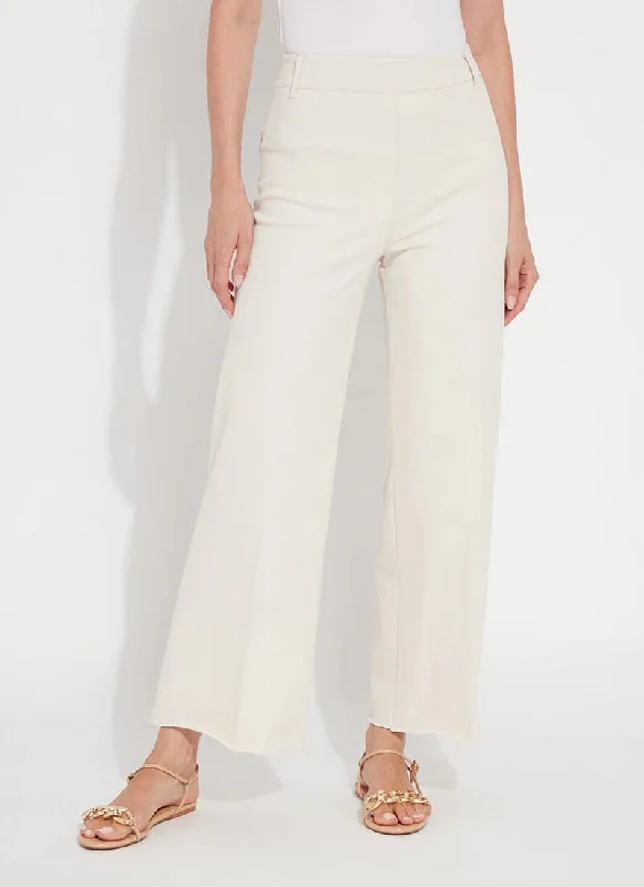 Erin Wide Leg Denim Pant in Oat