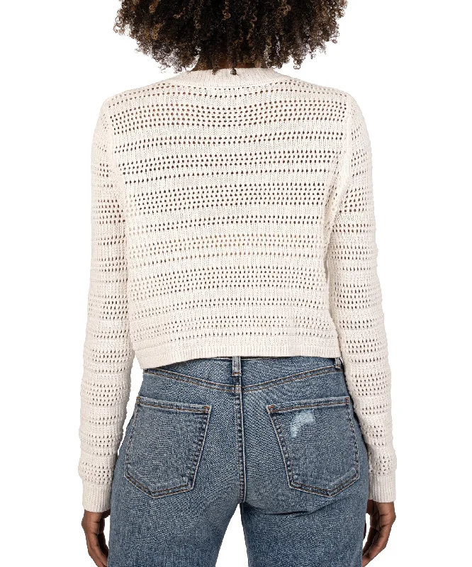 Portia Pullover Crop Sweater in Off White