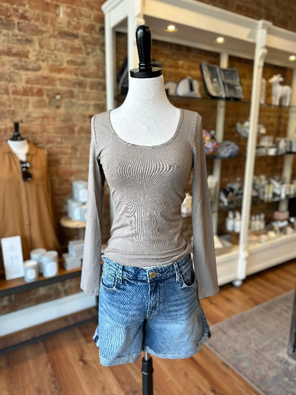 Solid Jersey Crop Top in Fawn