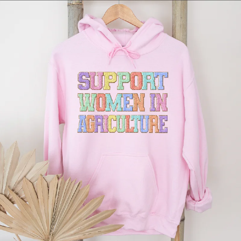 Faux Chenille Support Women In Agriculture Hoodie (S-3XL) Unisex - Multiple Colors!