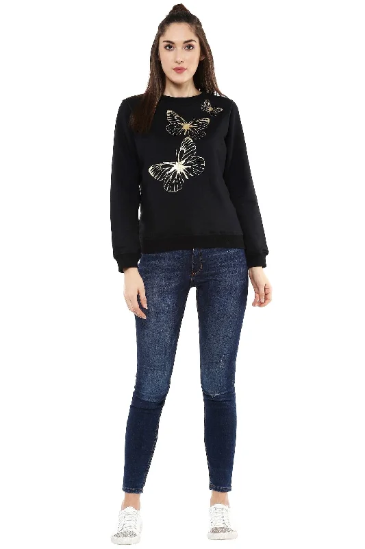 Black Sweatshirt with Foil Print