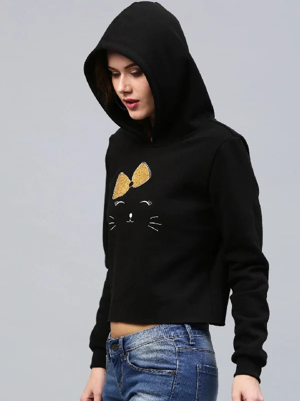 Bow Kitty Black Sweatshirt