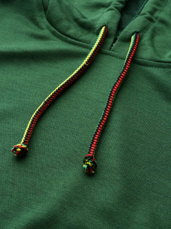 Green Crop Hoodie Basic Sweatshirt