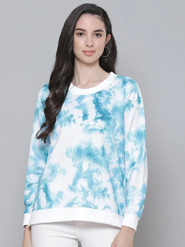 Turq & White Terry Cloud Wash Sweatshirt