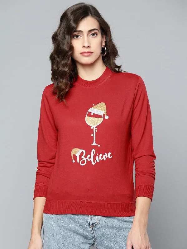 Red Terry BELIEVE Sweatshirt