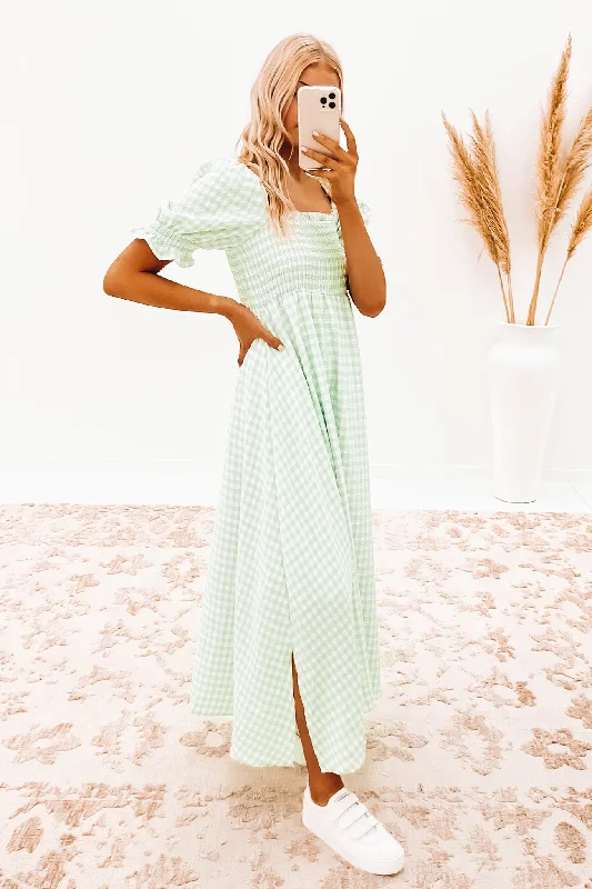 Billy Maxi Dress Sage Check