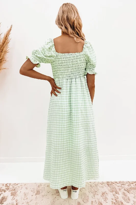 Billy Maxi Dress Sage Check