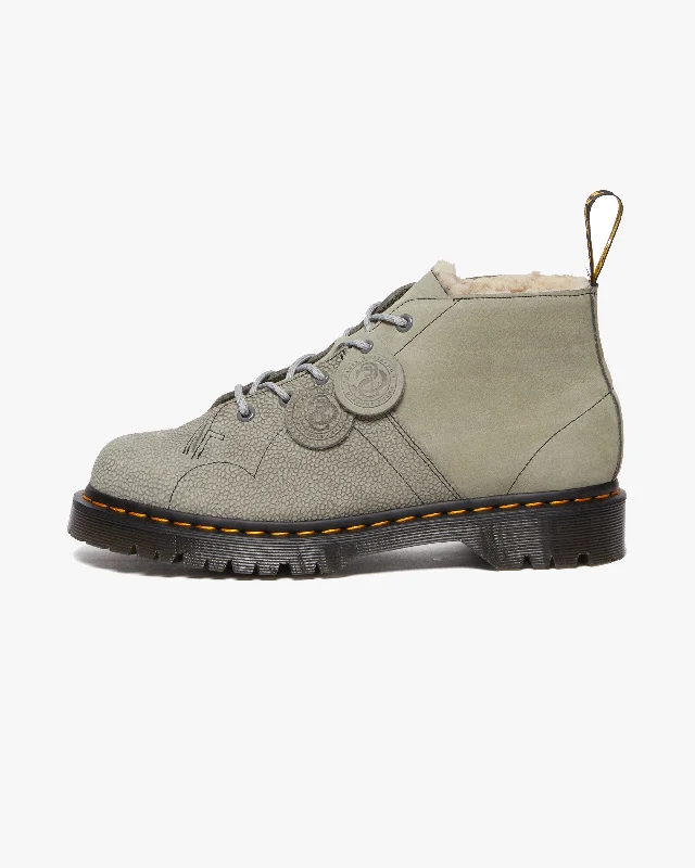 Dr Martens Archive Church Nubuck & Pebble Leather Monkey Boots - Mid Grey