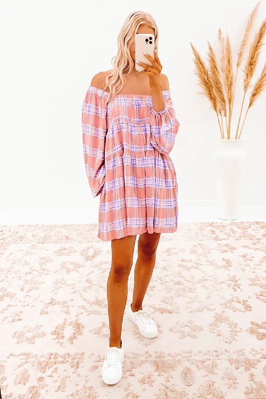 Ellen Mini Dress Pink Check