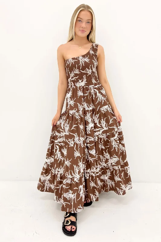 Fleur Maxi Dress Cocoa Leaf