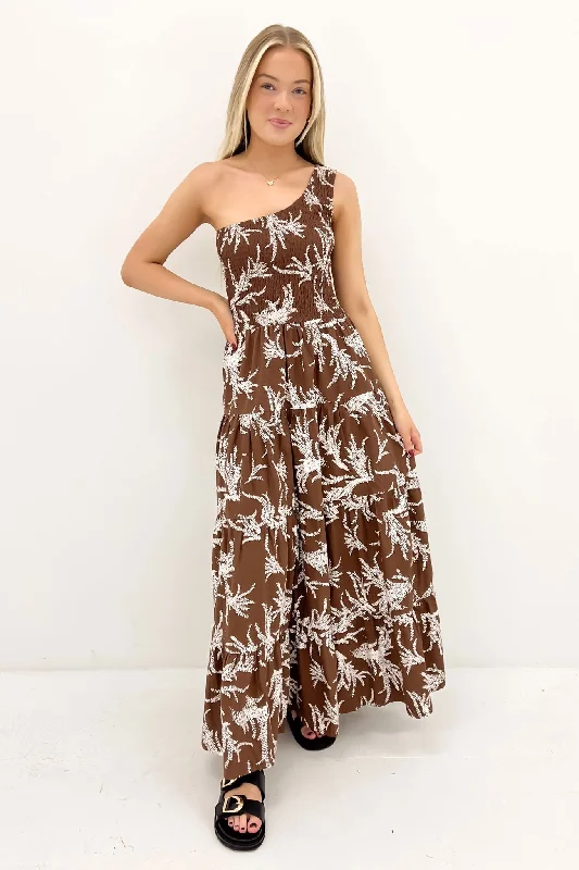 Fleur Maxi Dress Cocoa Leaf