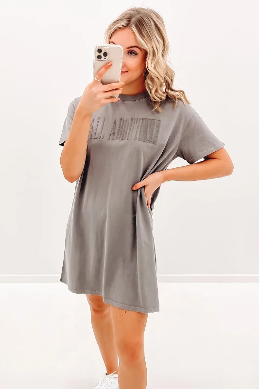 Heritage Tee Dress Charcoal