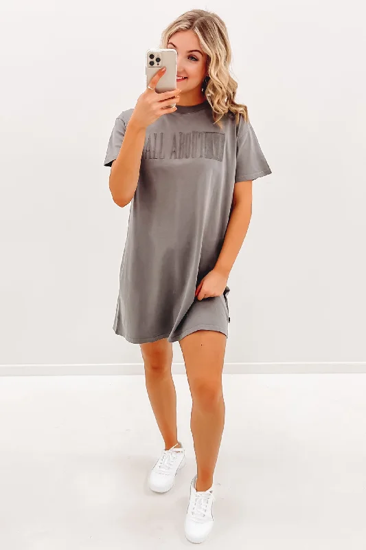 Heritage Tee Dress Charcoal