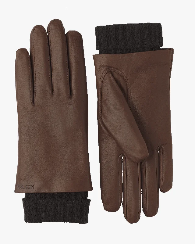 Hestra Womens Megan Wool Lined Leather Gloves - Chestnut