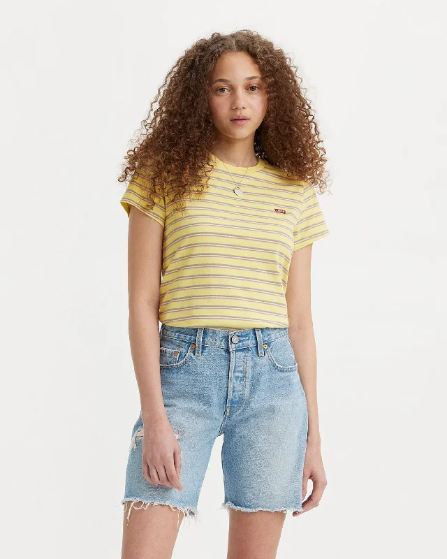 Levi's® Womens Perfect Tee - Cool Stripe Powdered Yellow