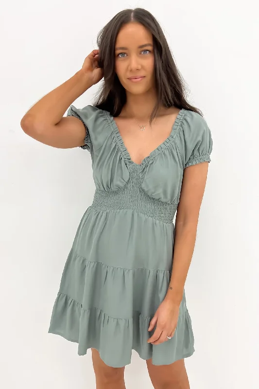 Natalia Mini Dress Teal