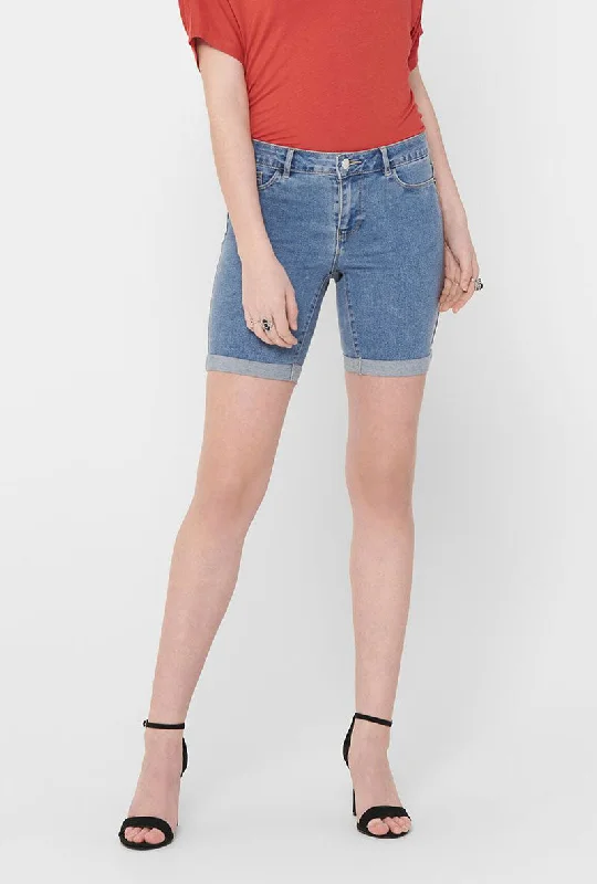 ONLY SUN DENIM MID LONG SHORTS