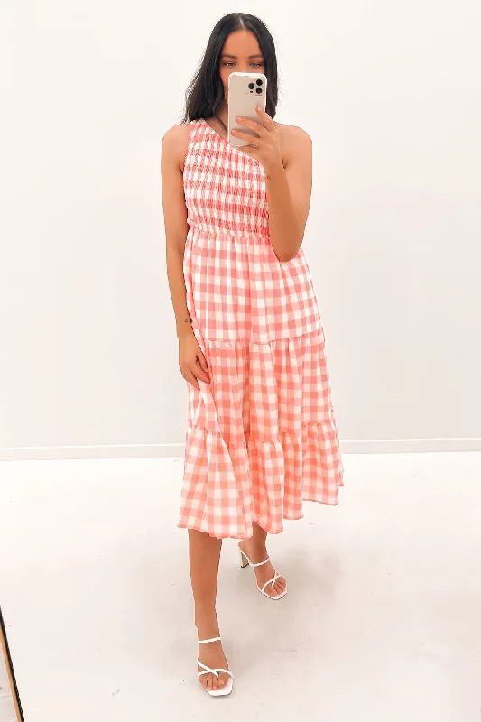 Penelope Midi Dress Pink Check