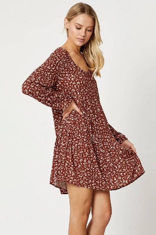 Print Ruffle Dress