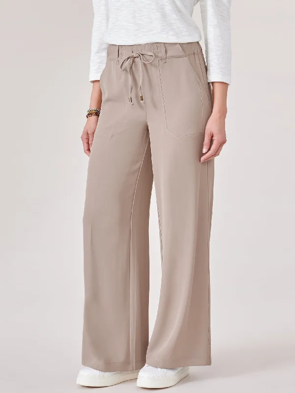 ""Ab""leisure High Rise Tie Waist Wide Leg Utility Pants