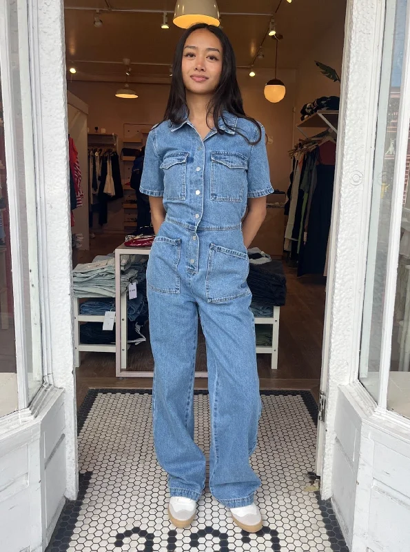 Ada Coveralls in Light Vintage Blue