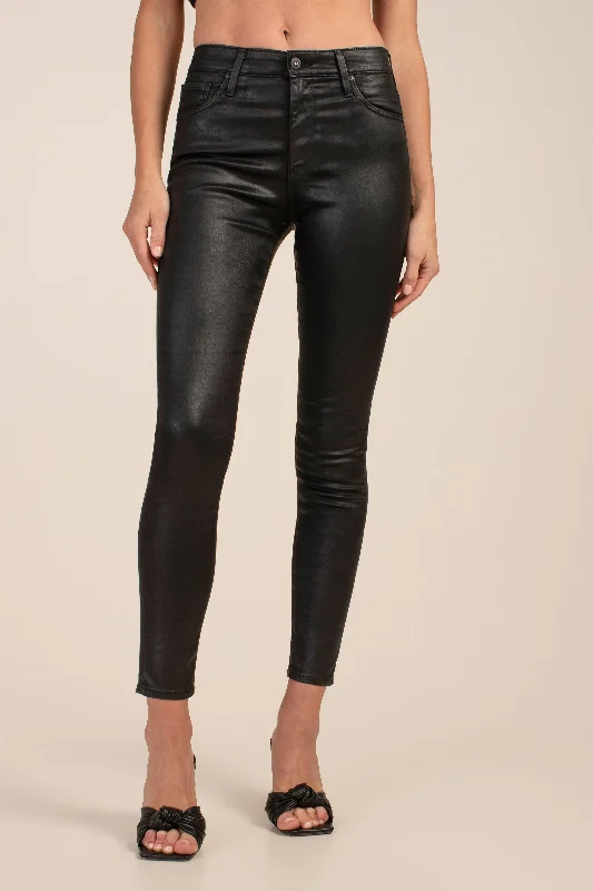 AG BLACK COATED FARRAH ANKLE JEAN