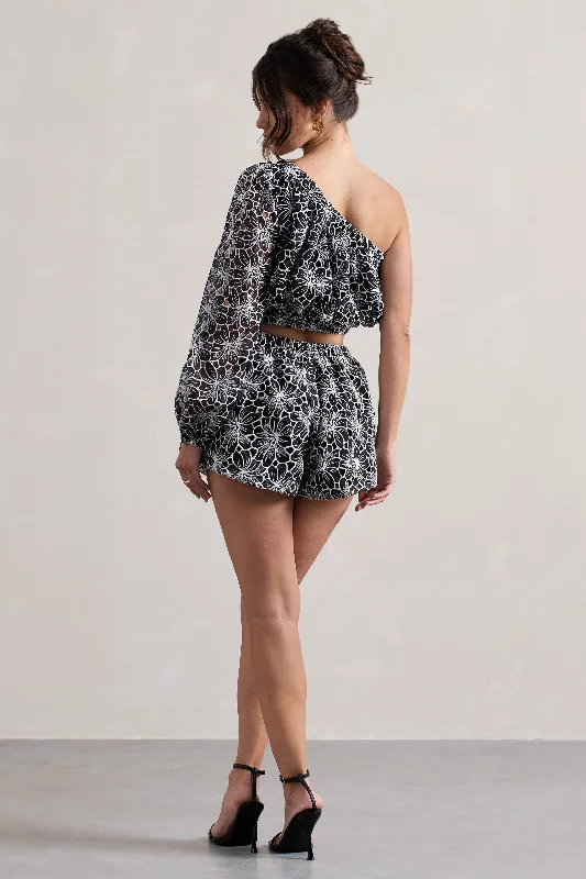 at-last-black-lace-tie-waist-shorts-cl134064002