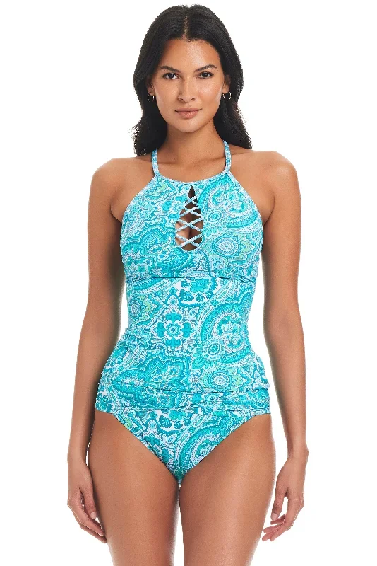 Coastal Cool High Neck Tankini Top