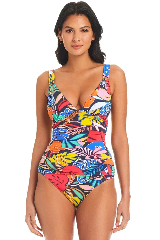 Color Field V-Neck Tankini Top