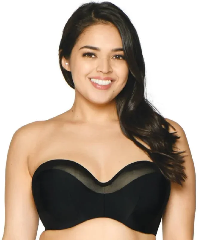 Curvy Kate Sheer Class Bandeau Bikini Top - Black