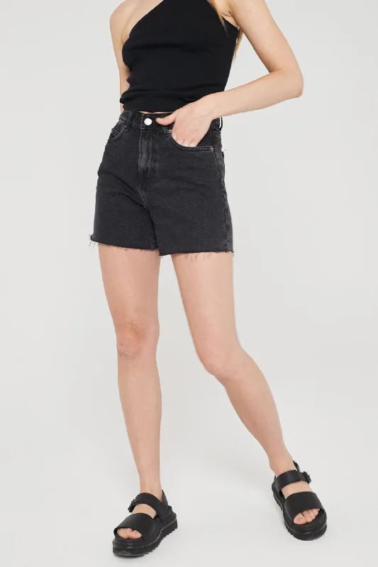 DR DENIM Nora Shorts Black Retro