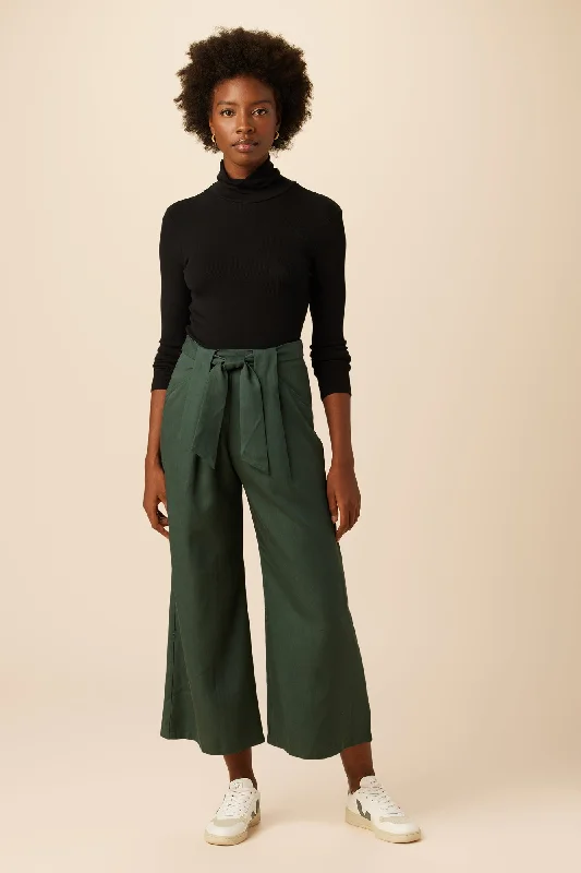 Eldora Tencel Wide Leg Pant - Darkest Spruce