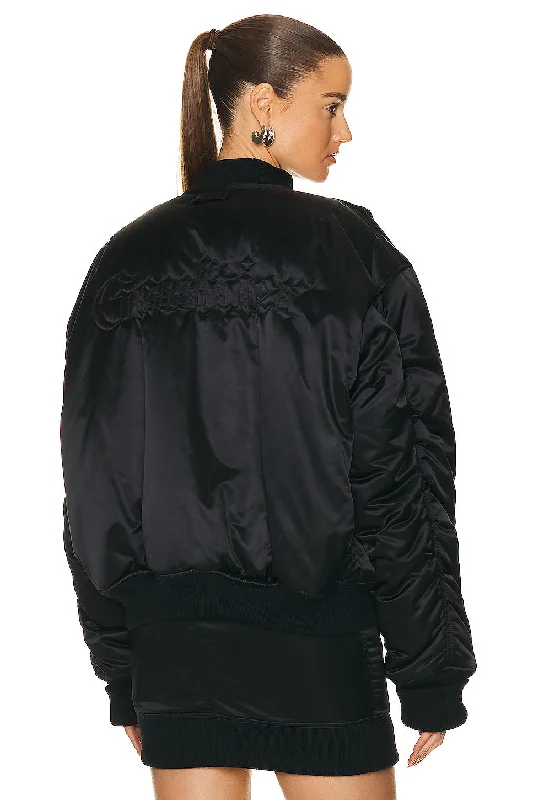 Embroidered Oversize Bomber Jacket