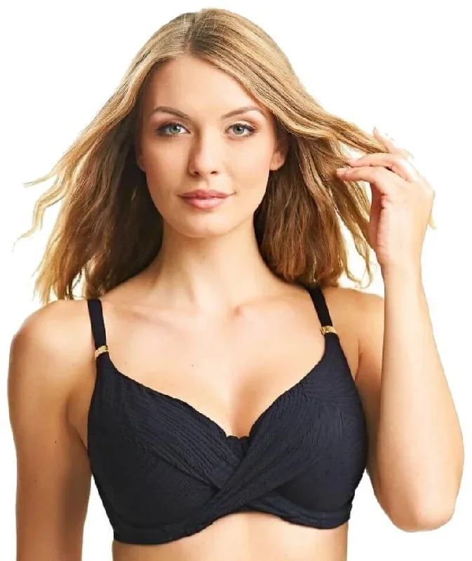 Fantasie Swim Ottawa Underwired Wrap Front Full Cup Bikini Top - Black