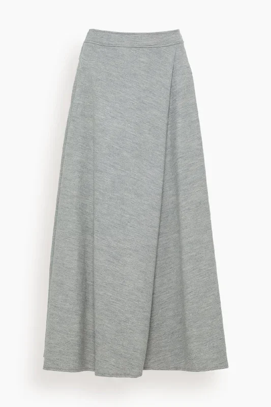 Halo Semi Flare Skirt in Light Grey