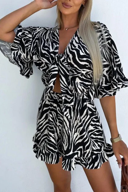 heidi-black-zebra-print-knot-front-playsuit