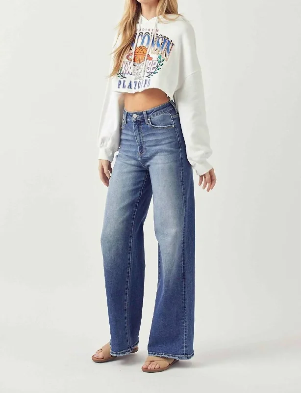 High-Rise Wide Leg Jeans In Blue