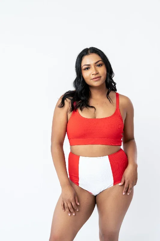 Island Colorblock Bottom | Poppy Red