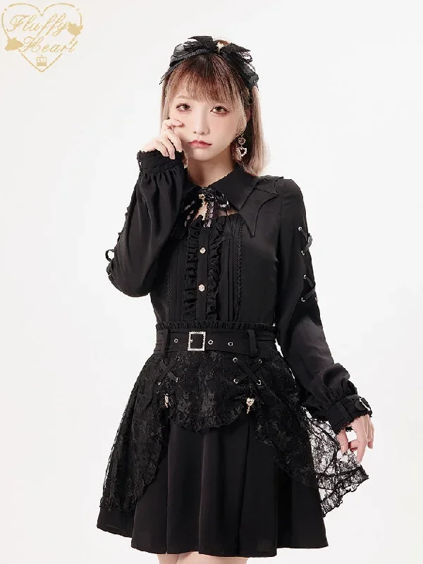 jirai-kei-rhinestone-belt-black-lace-double-layers-skirt