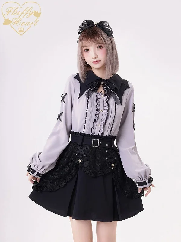 jirai-kei-rhinestone-belt-black-lace-double-layers-skirt